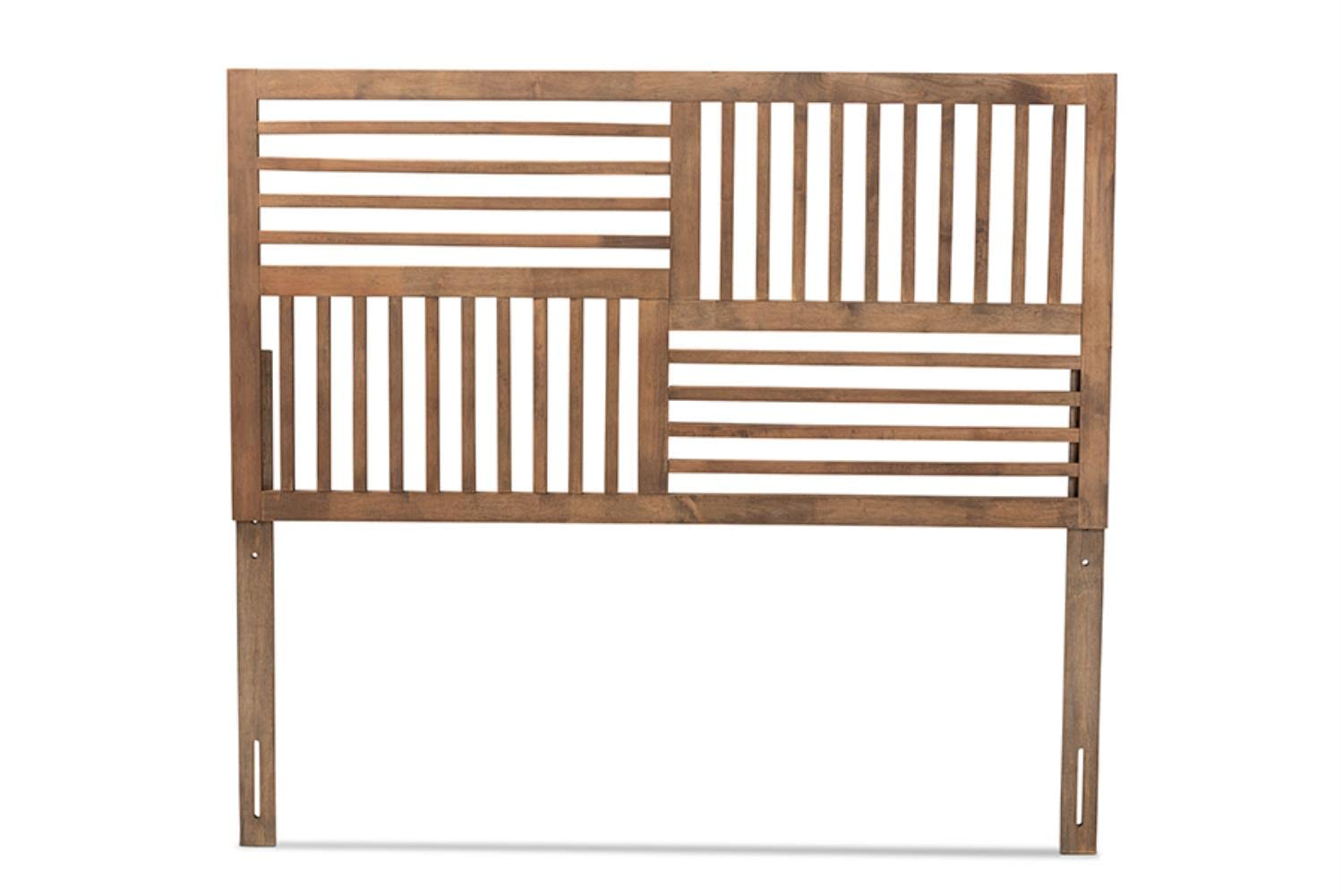 Baxton Studio Adler Modern and Contemporary Transitional Ash Walnut Finished Wood Queen Size Headboard